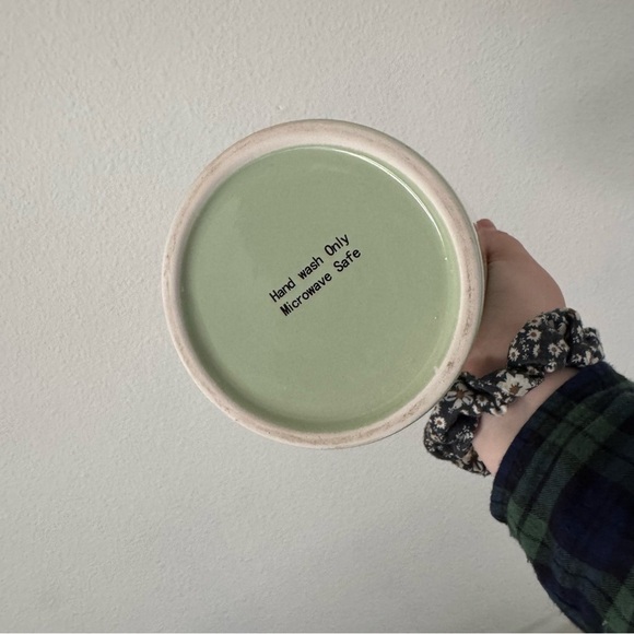 Ceramic Canister Home Sweet Farmhouse Mint Green Wood Lid Rustic Minimalist - Picture 4 of 10